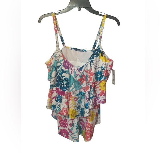 Kenneth Cole Ruffle Tiers Tankini NWT Size 1X - Picture 3 of 9